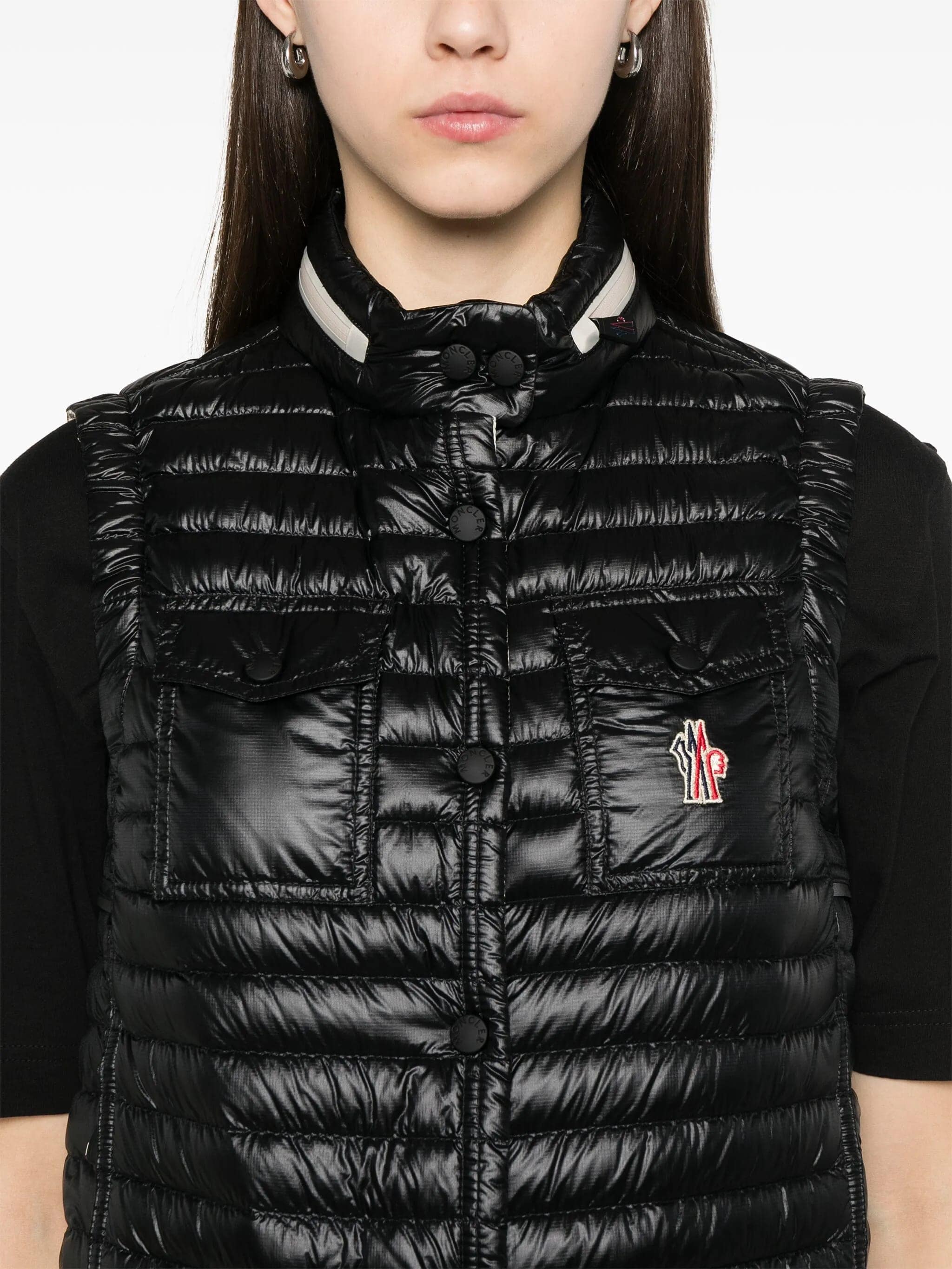 Black Gumiane Water-Repellent Quilted Vest