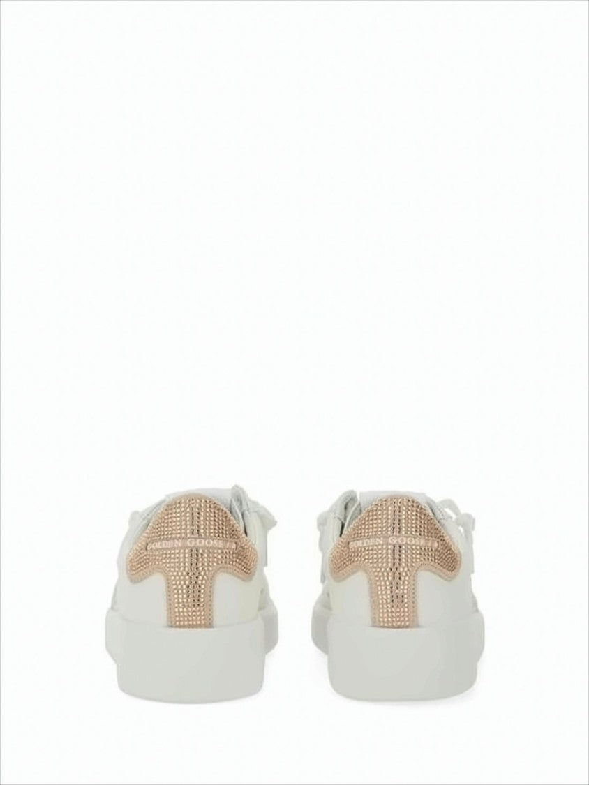 Smooth Leather Low-Top Sneakers With Tonal Star Accents