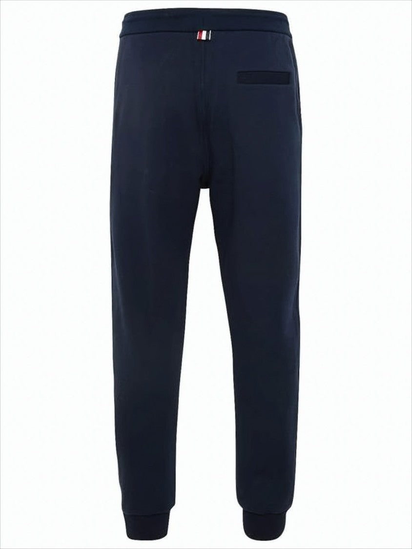 Cotton Jogger Pants with Drawstring and Contrasting Stripes