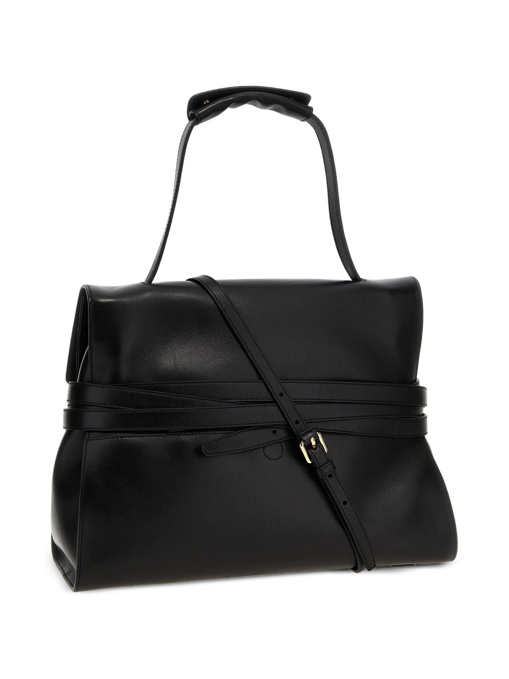 Structured Handbag With Flap Closure