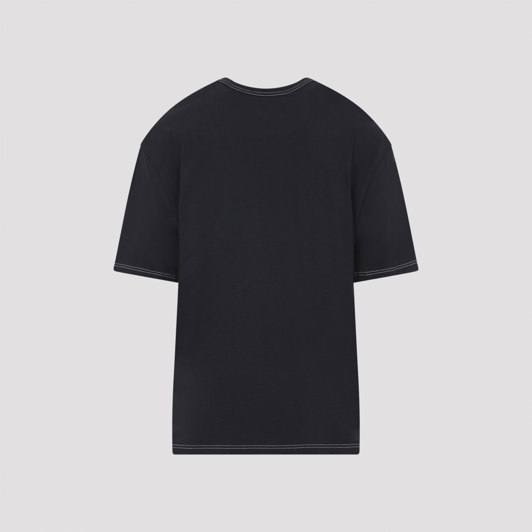 Relaxed-Fit Black T-Shirt with Contrast Stitching