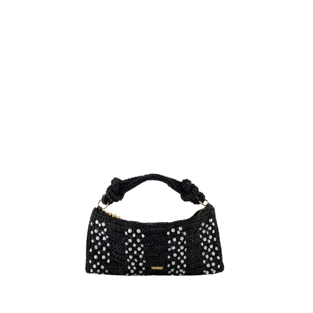 Hera Nano Shoulder Bag - Raffia - Black