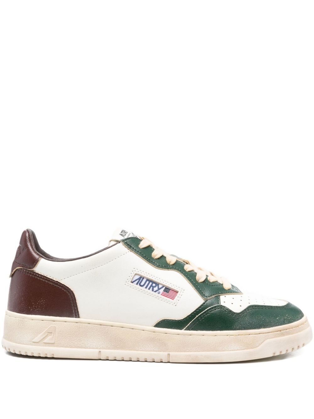 Low-Top Sneakers With Leather Panels