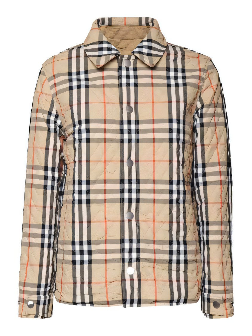 Classic Button-Up Quilted Jacket with Textured Pattern