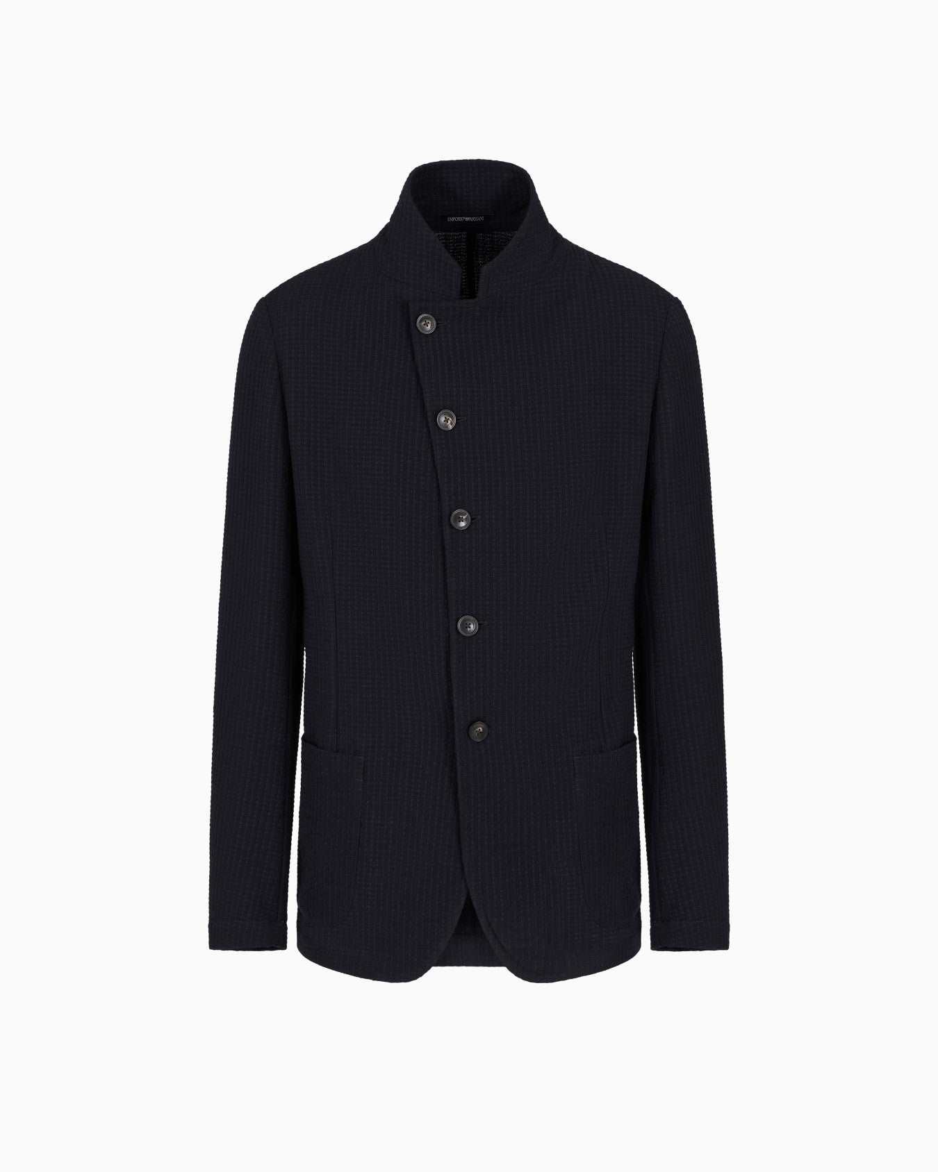 Embossed Motif Black Jacket