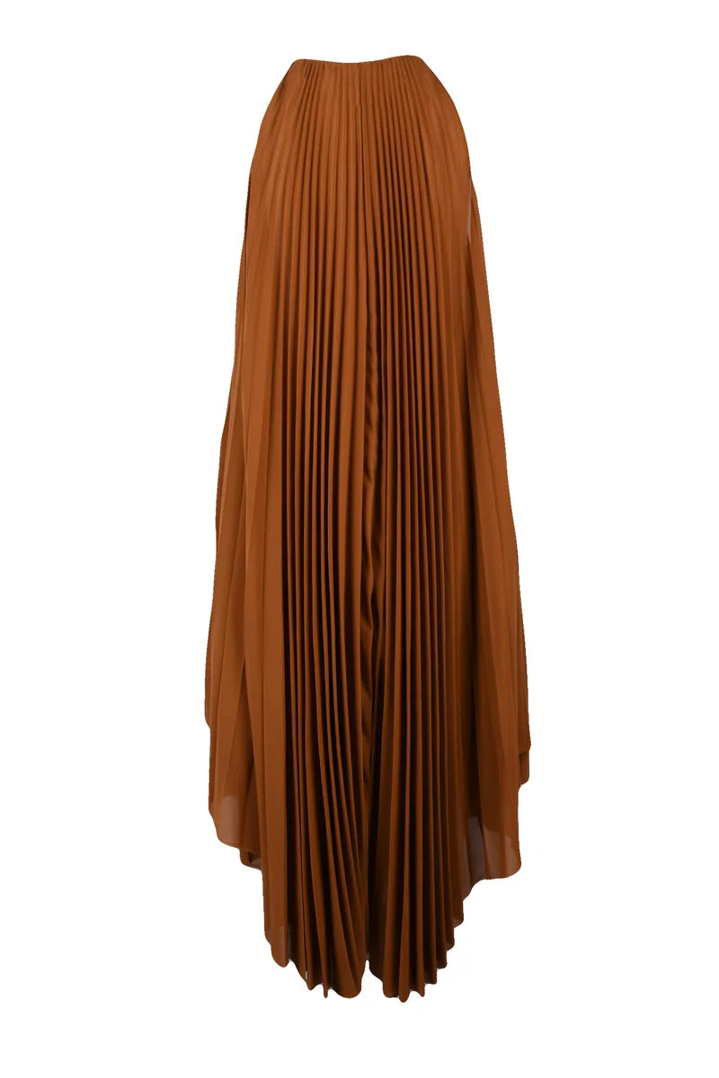 Pleated Dress - Brown