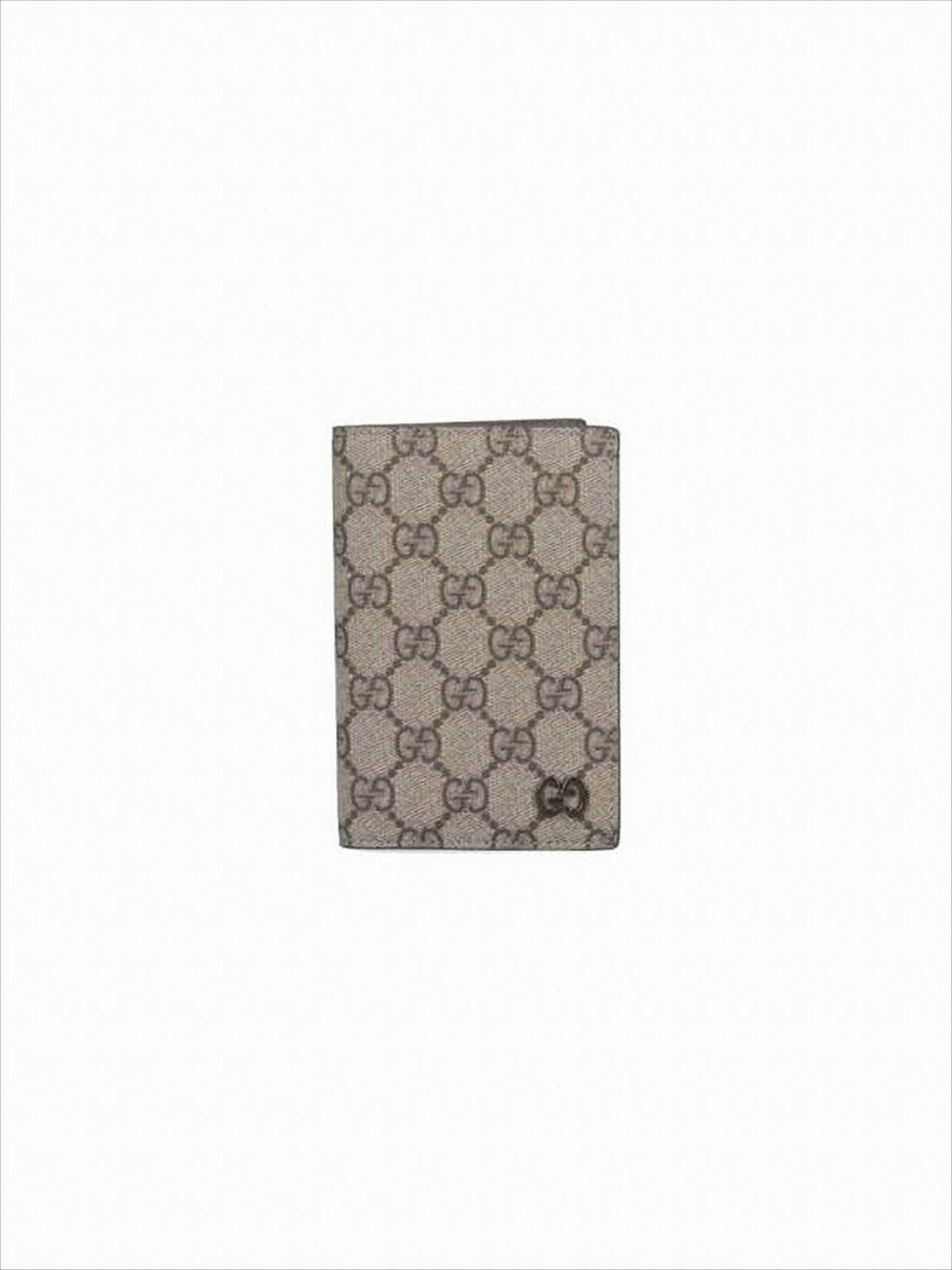 Canvas Wallet with Interlocking Pattern and Leather Interior