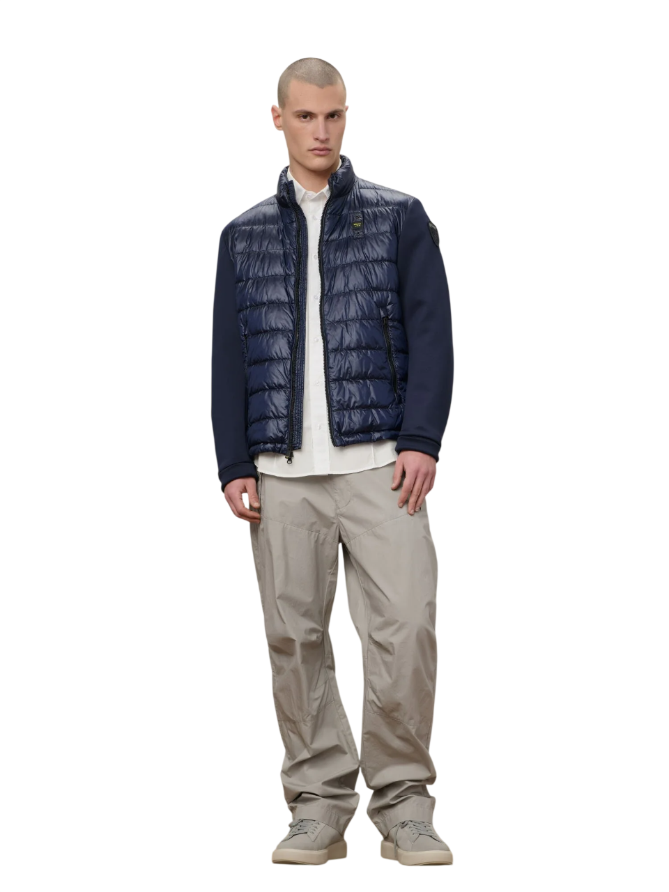 Quilted Padded Jacket with Mandarin Collar
