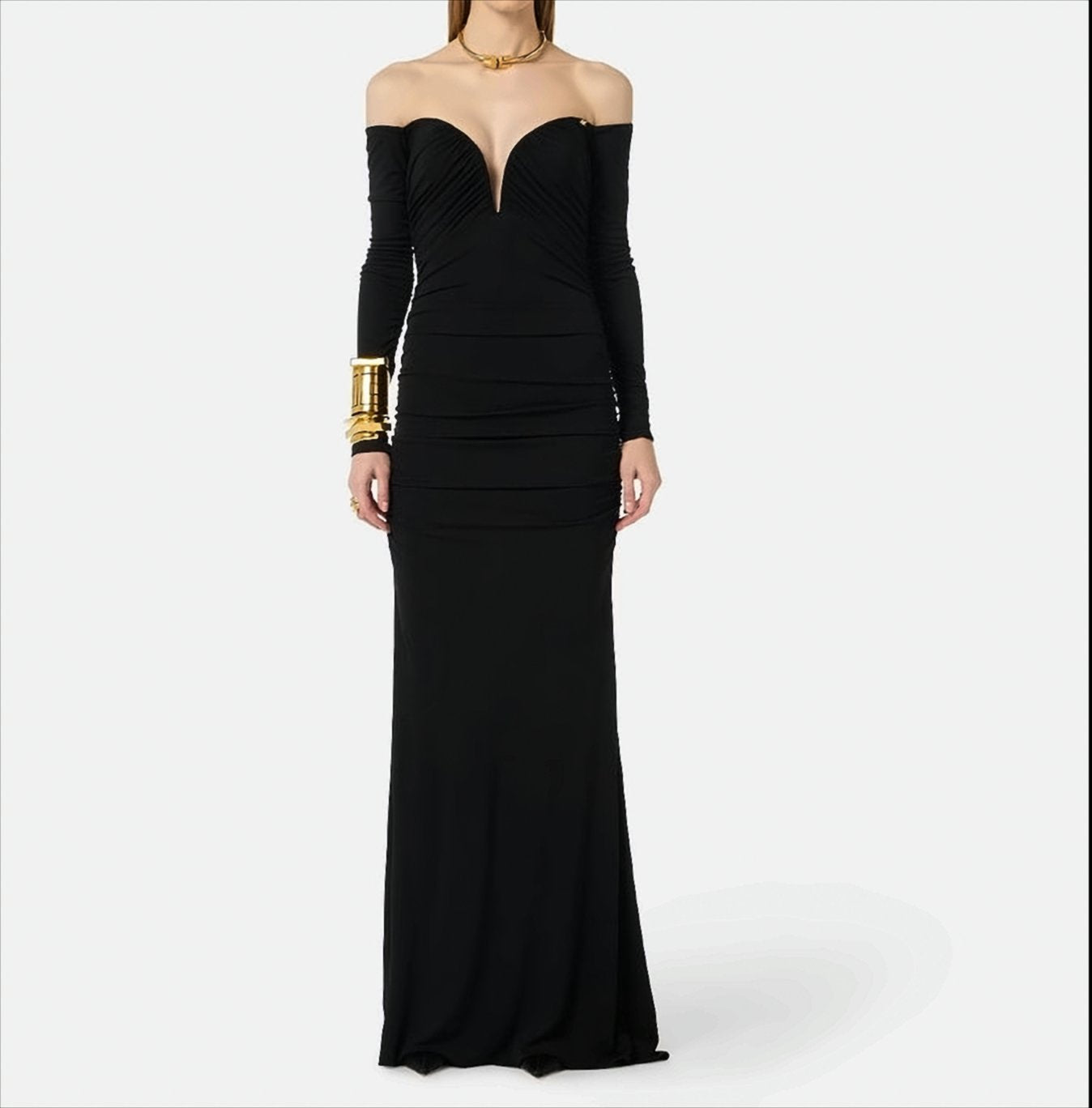 Red Carpet Dress In Crêpe Jersey With Drapes
