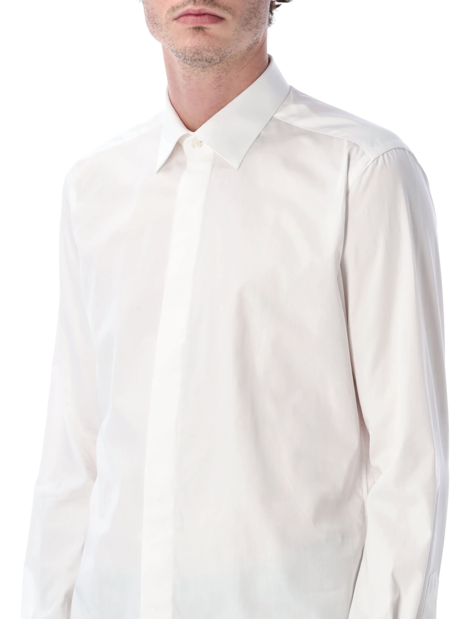 White Shirt With Italian Collar