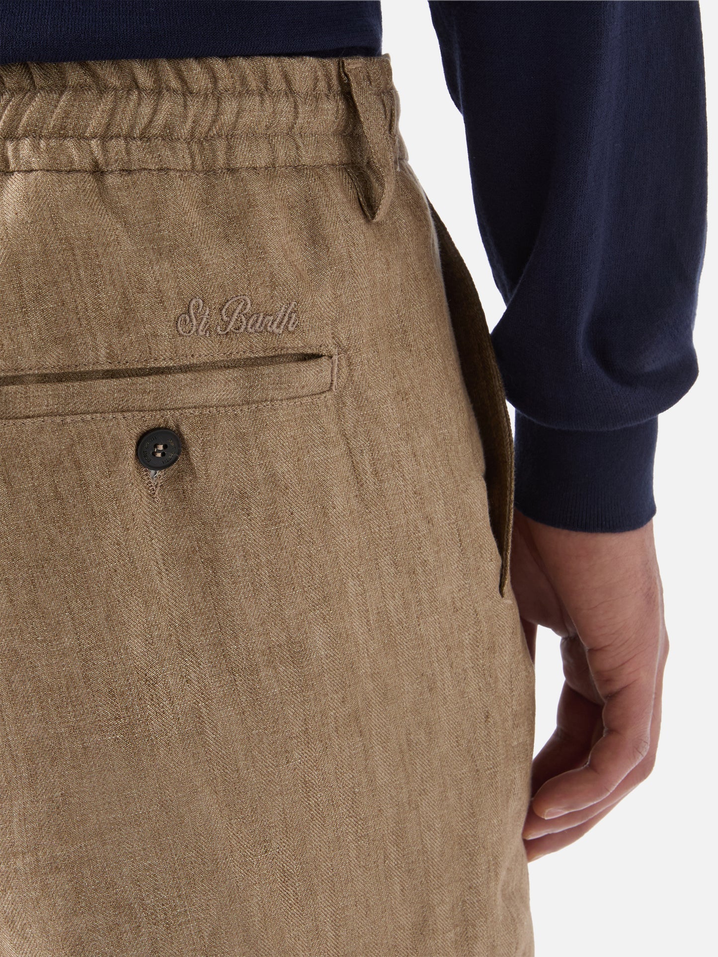 Tailored Beige Shorts with Flat Front
