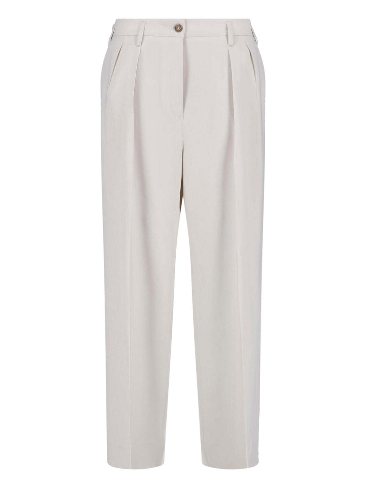 Cream Paloma Mid-Rise Wide Leg Trousers