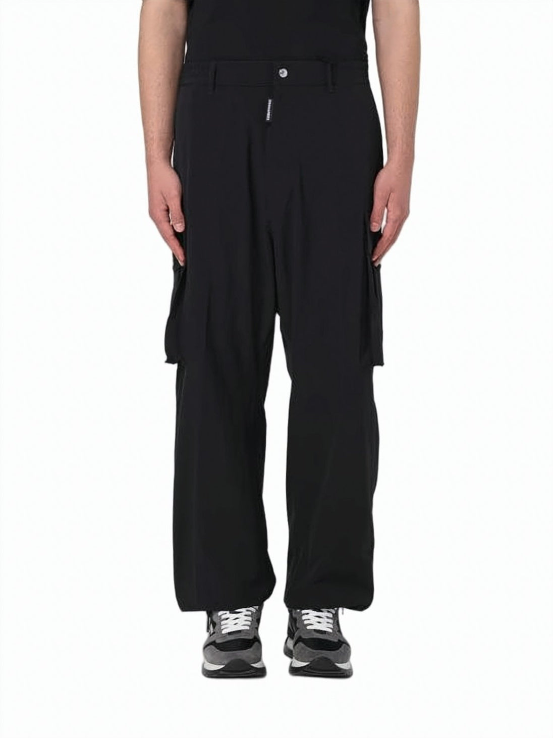 Relaxed-Fit Straight Pants with Cargo Pockets