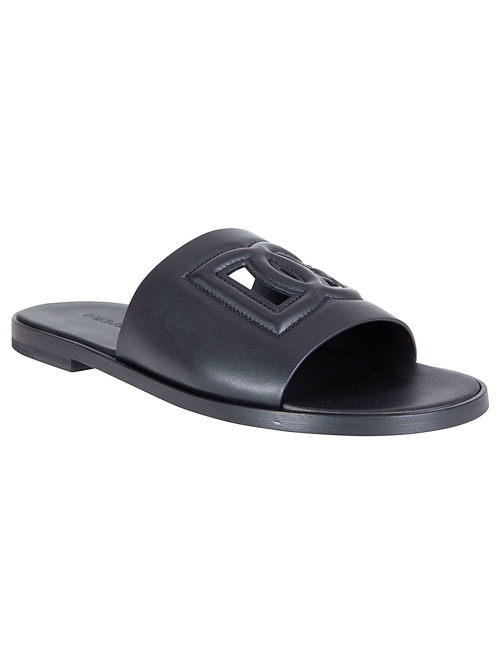 Open-Toe Slip-On Sandals with Logo Detail