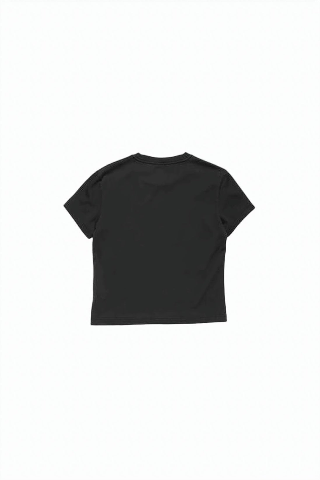 Cropped Short-Sleeve T-Shirt with Classic Round Neckline