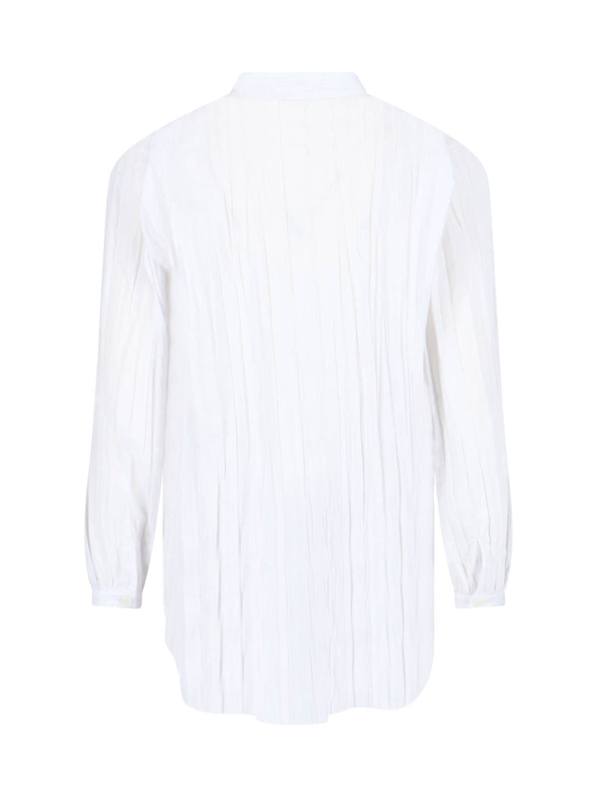 White Crinkle Shirt with Chain Detail