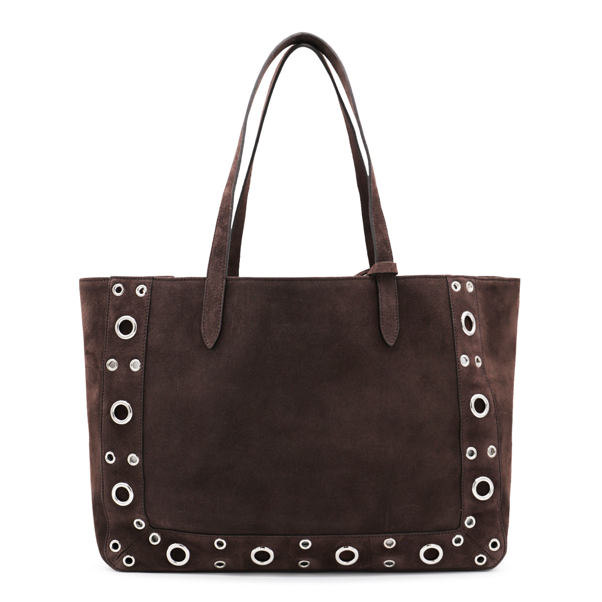 Embellished Brown Leather Tote