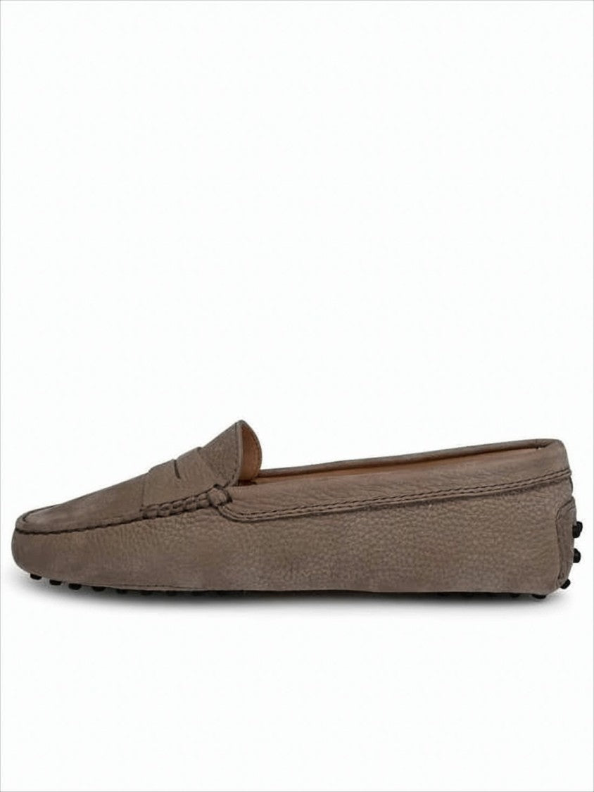 Sleek Brown Leather Loafers with Textured Finish