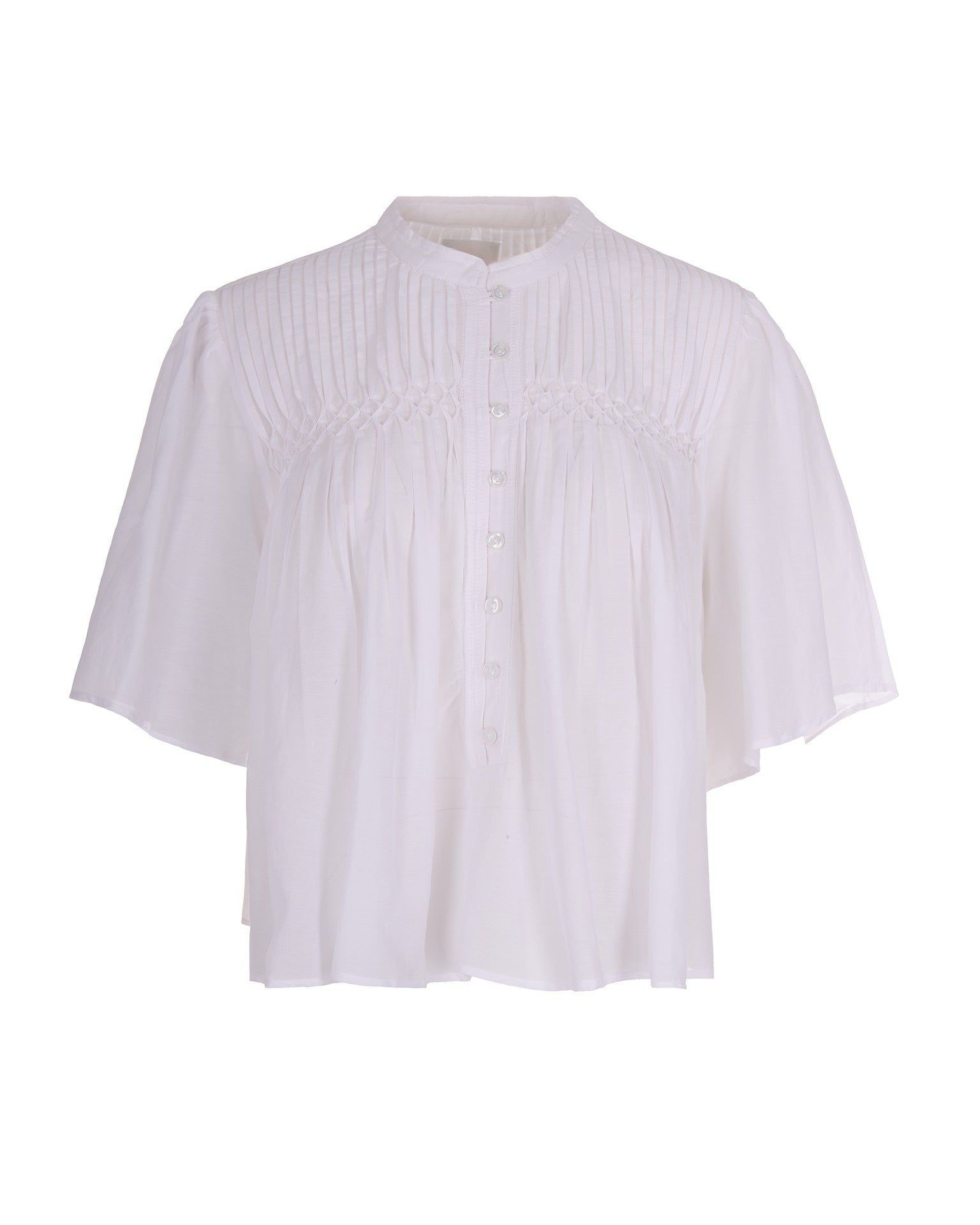 Lightweight Cotton Voile Top with Smocked Detailing