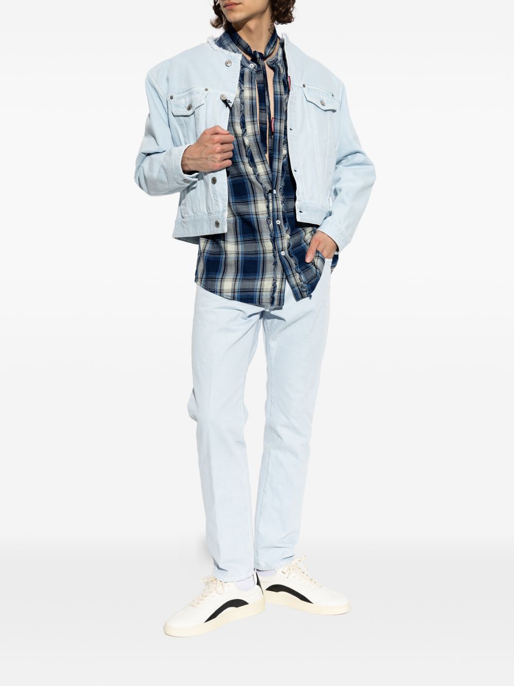 Classic Minimalist Zip Front Denim Jacket