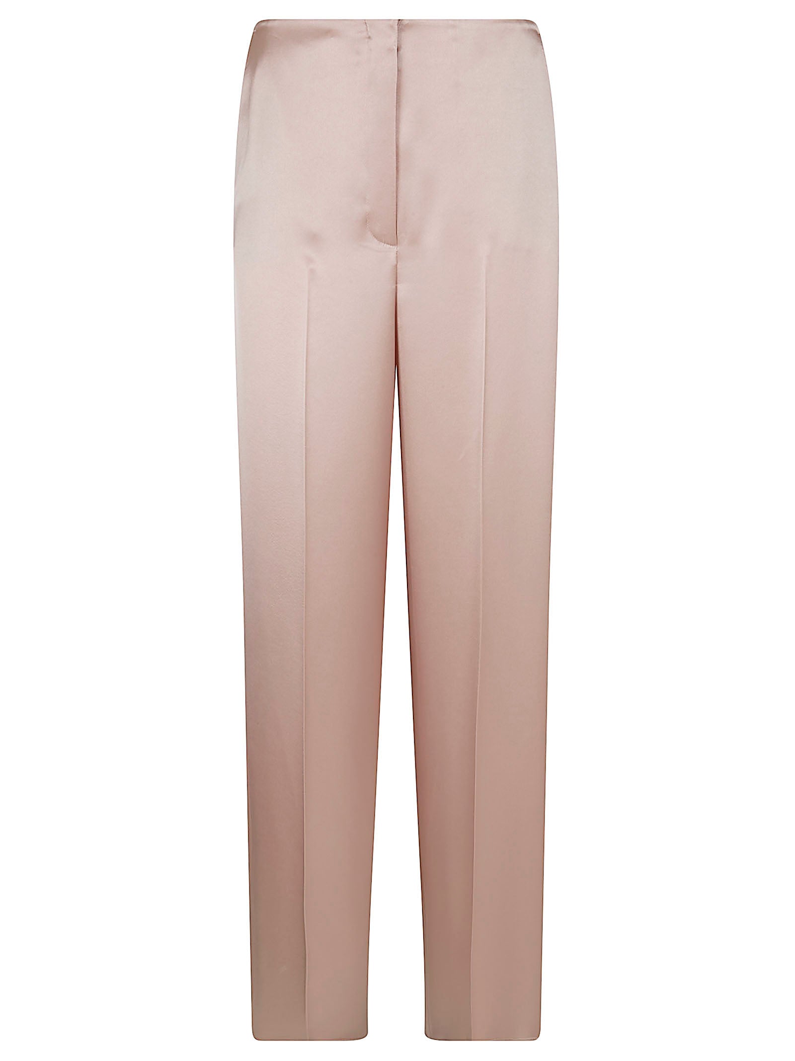 Straight-Leg Trousers with Satin-Like Finish