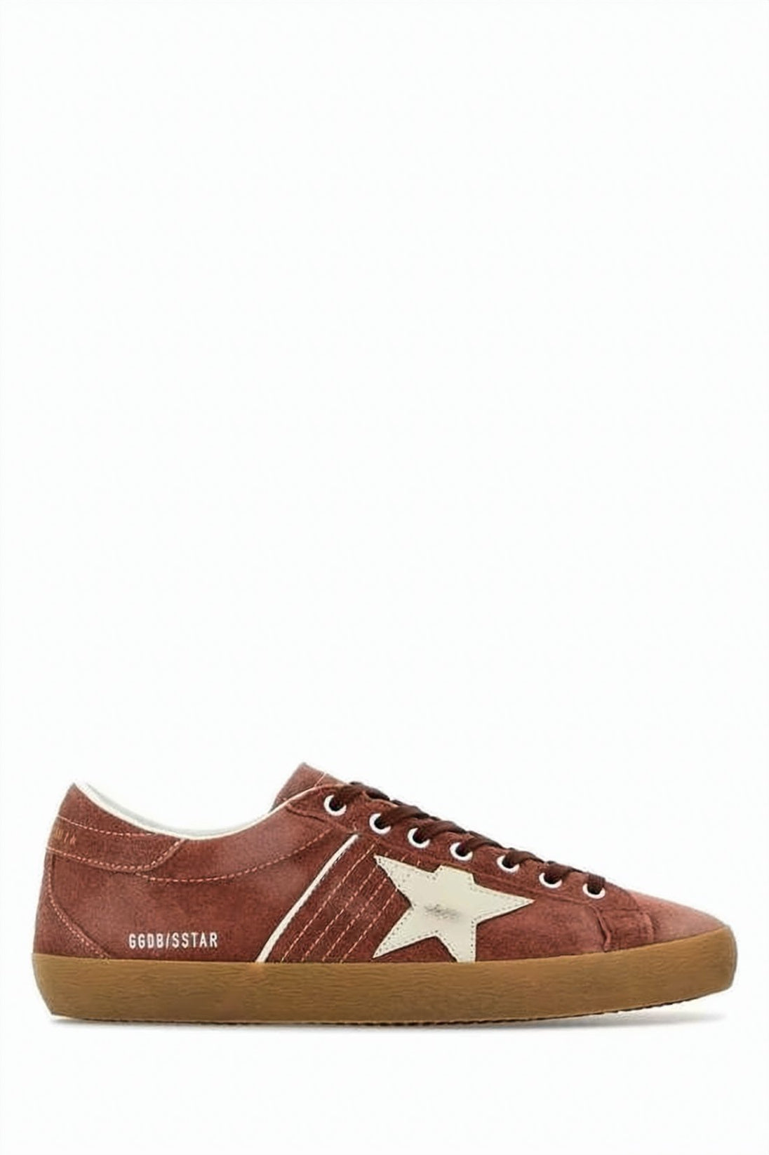 Brown Suede Low-Top Sneakers with Star Accent