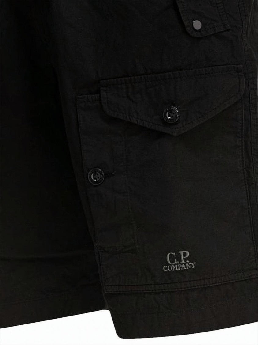 Relaxed Fit Black Shorts with Button Closure