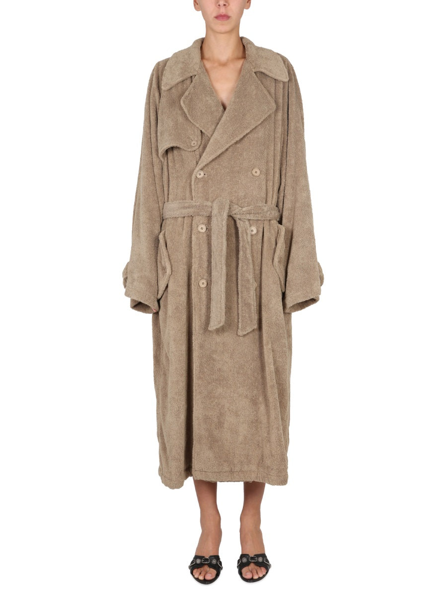 Towel Trench Coat with Adjustable Belt Closure