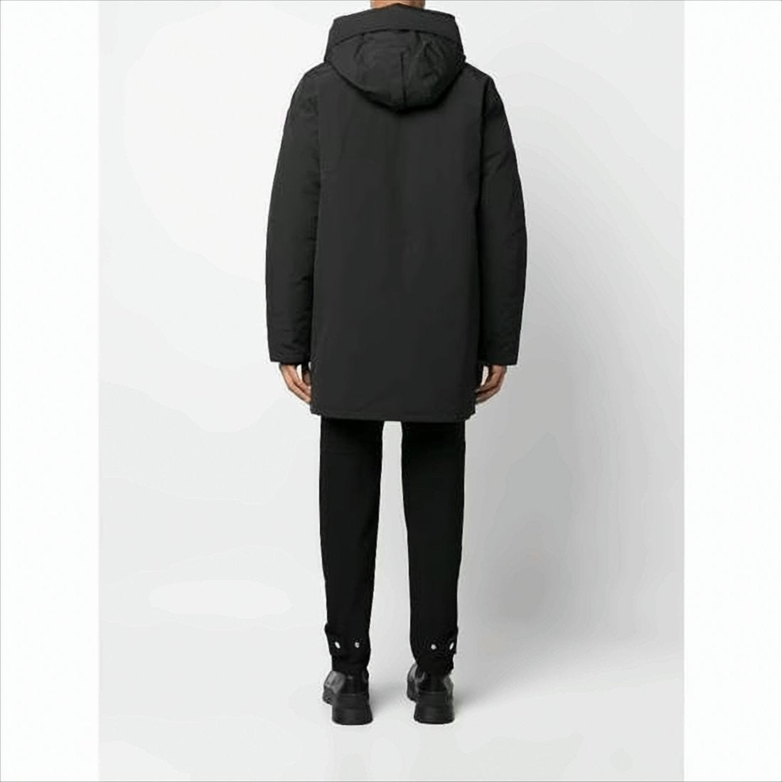 Long Padded Coat with Concealed Zipper