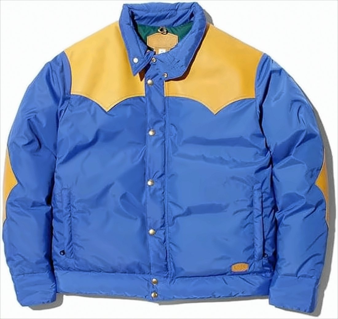 Vibrant Blue Padded Jacket With Yellow Contrast Details