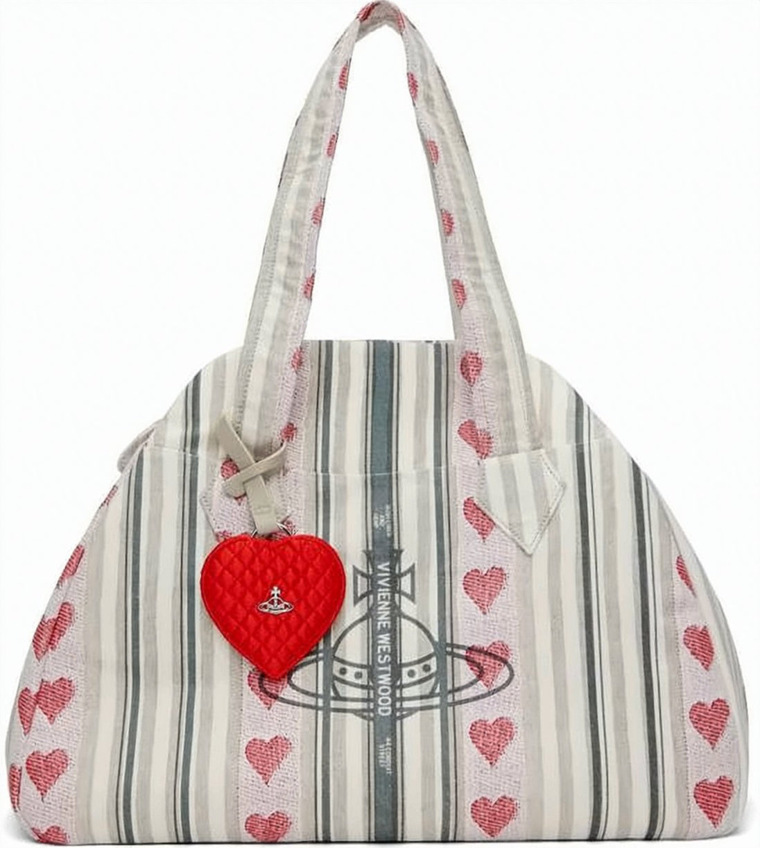 Spacious Tote Bag with Vertical Stripes