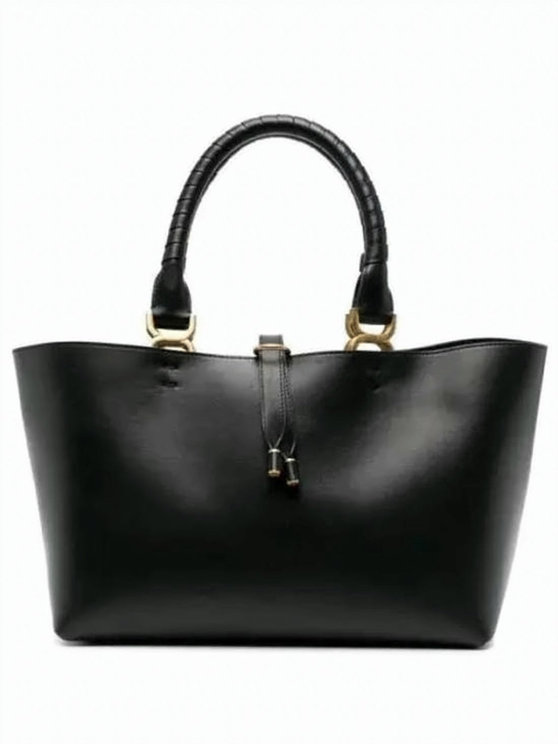 Structured Calf Leather Shoulder Bag