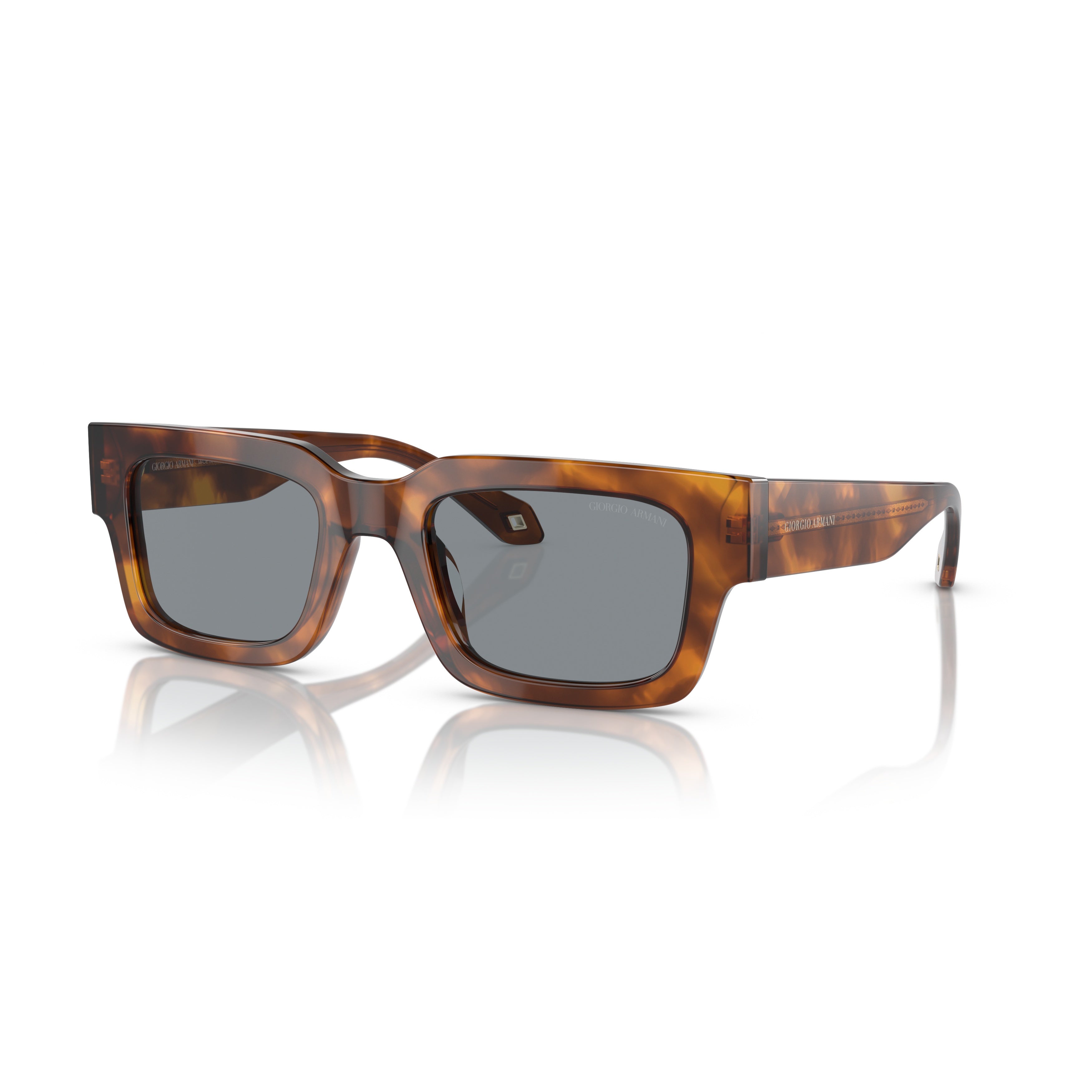 0ar8184u Rectangular Tortoiseshell Sunglasses with Metallic Accents