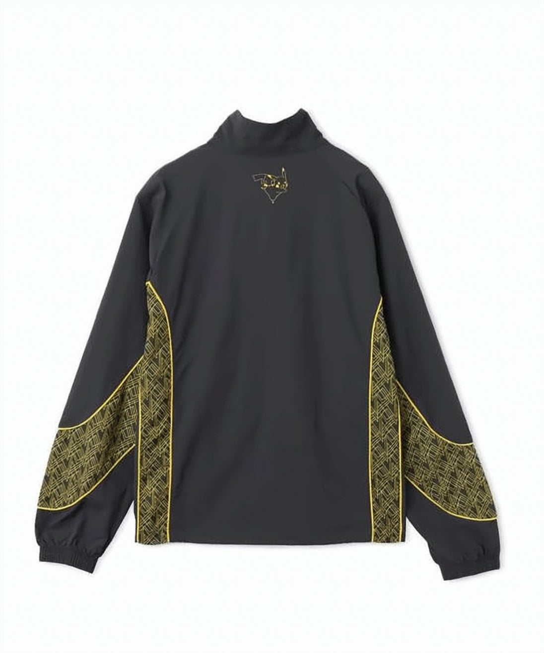 Casual Black Nylon Jacket with Yellow Piping