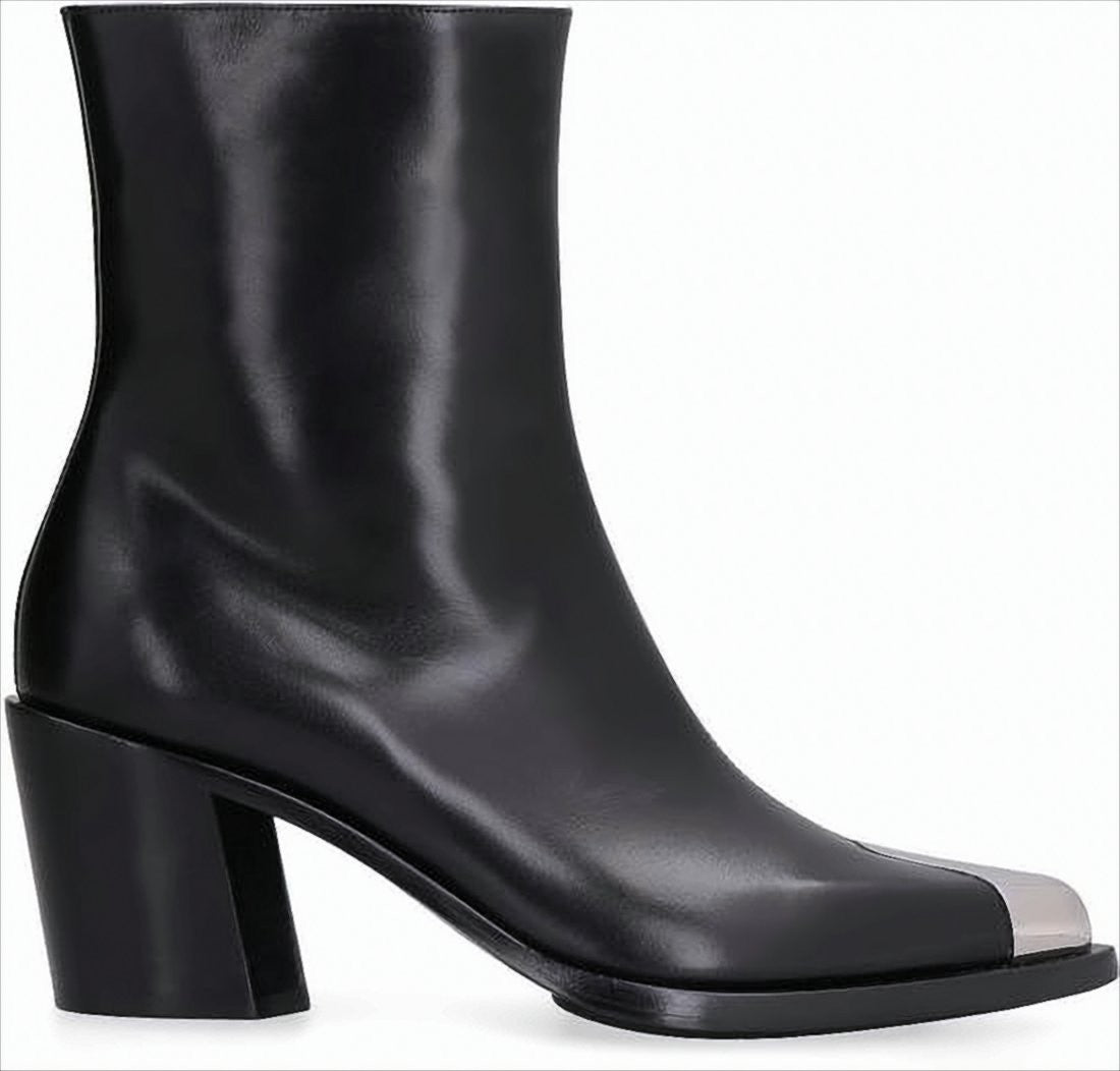 Black Leather Ankle Boots