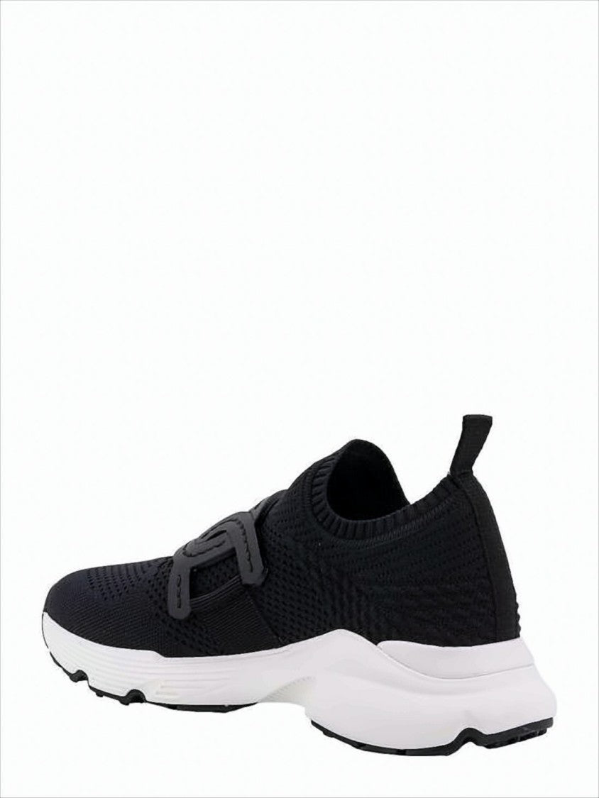Breathable Fabric Sneakers with Distinctive Logo Strap