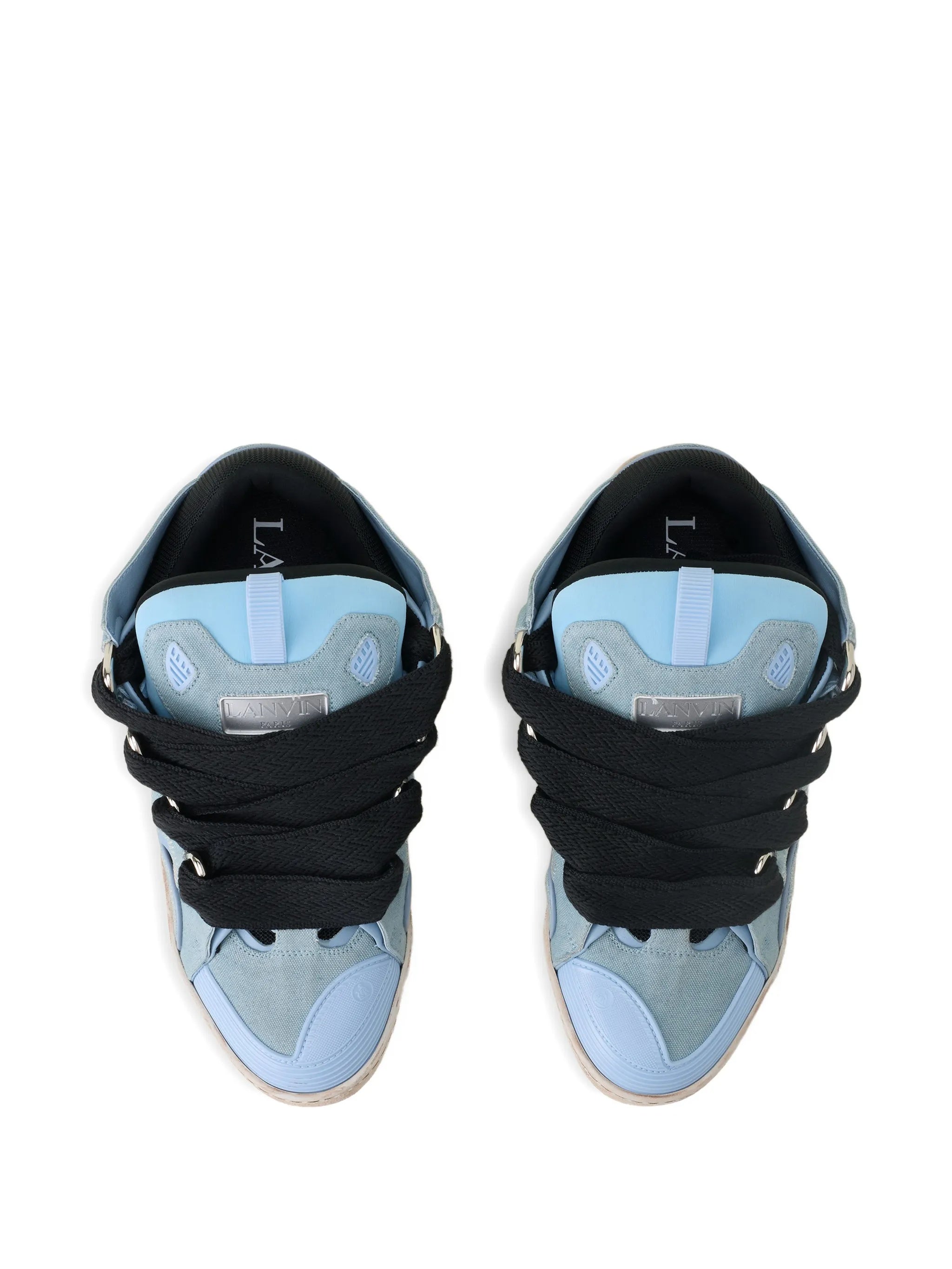 Blue Curb Sneakers Cut-Out Suede Sneakers