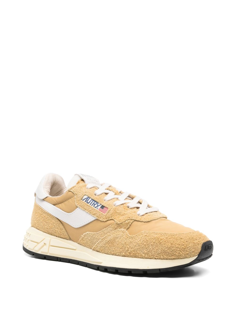 Beige Sneakers with Logo-Embellished Side Panels