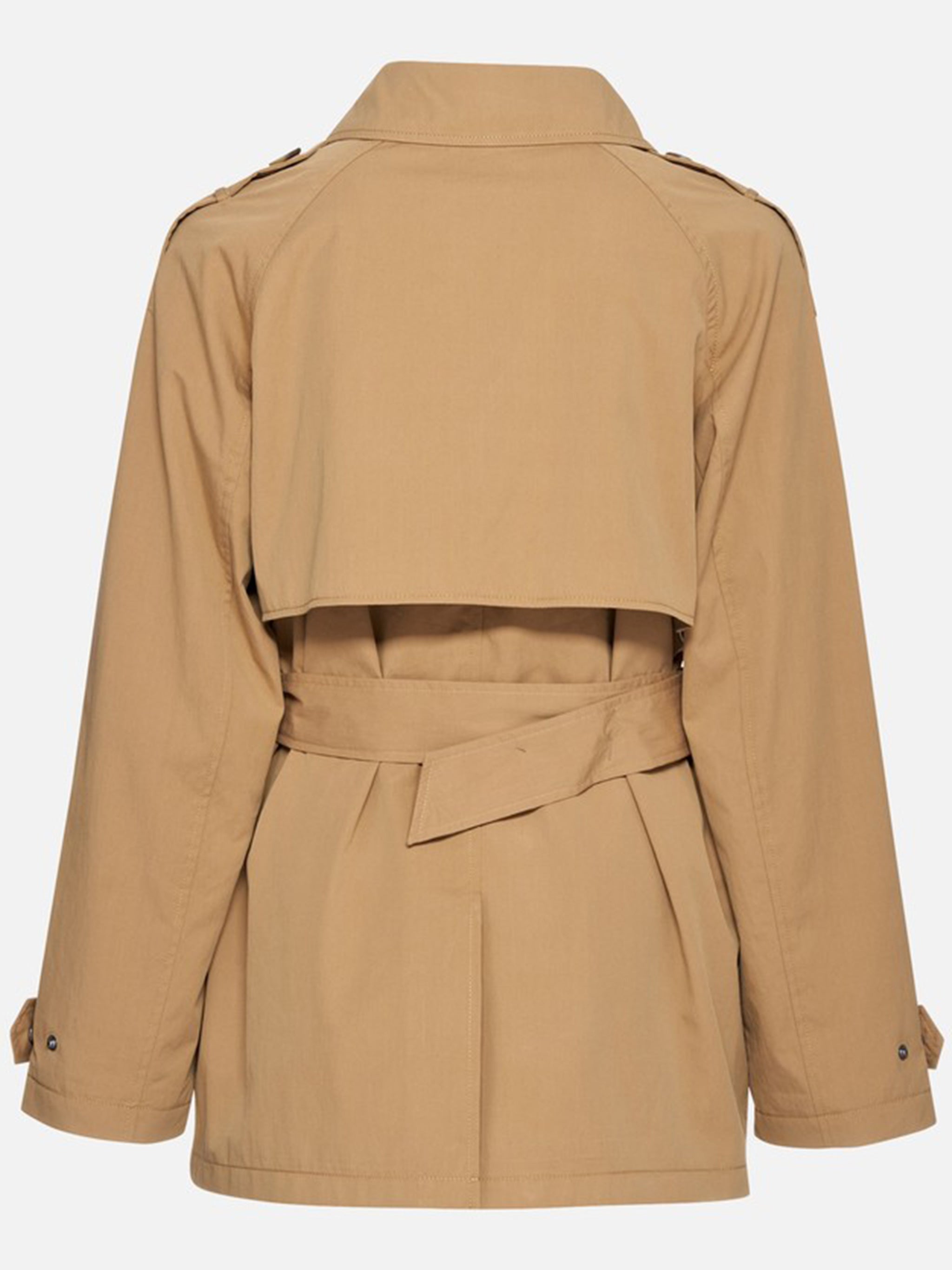 Lampedusa Short Brown Double-Breasted Trench Coat
