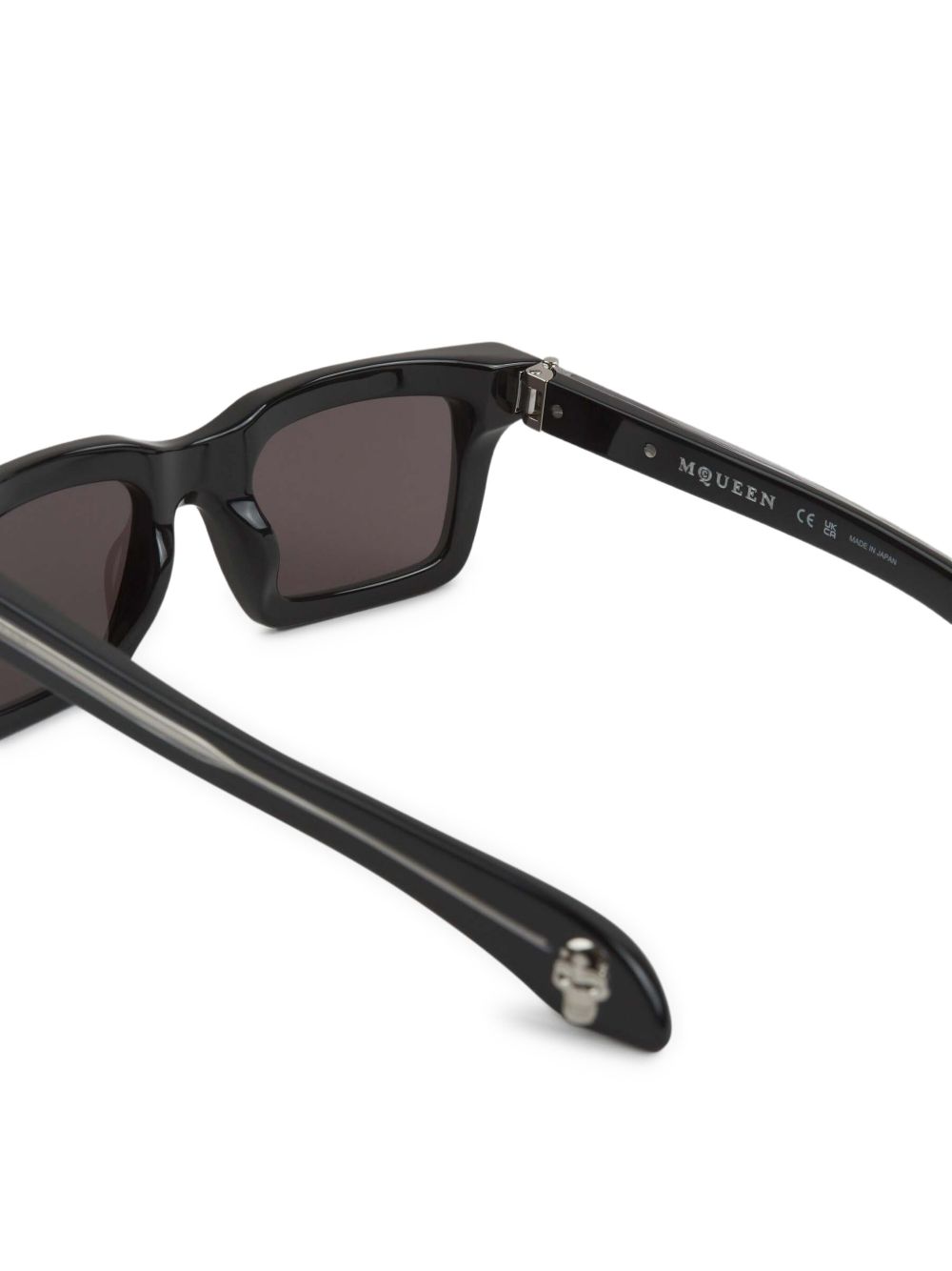 Rectangular Frame Sunglasses With Glossy Black Finish