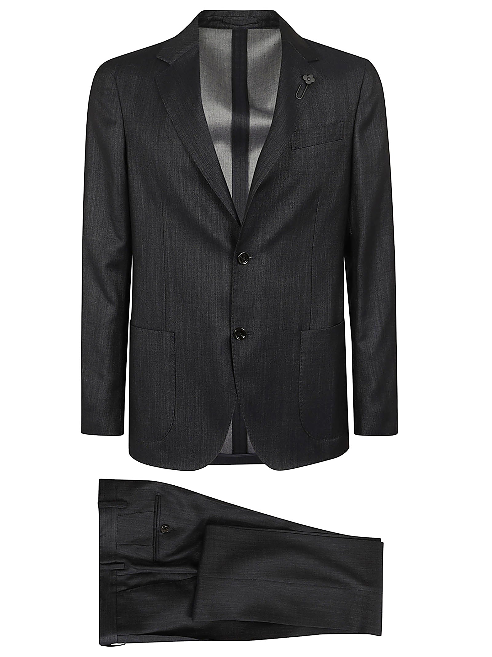 Refined Black Wool Blend Suit