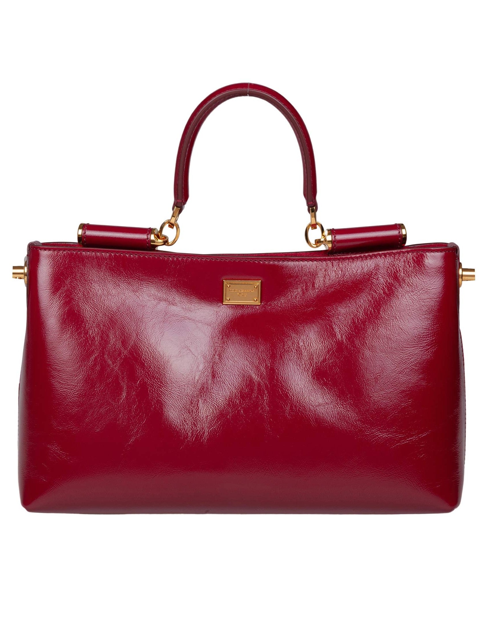 Vittoria Calfskin Handbag, Dark Red