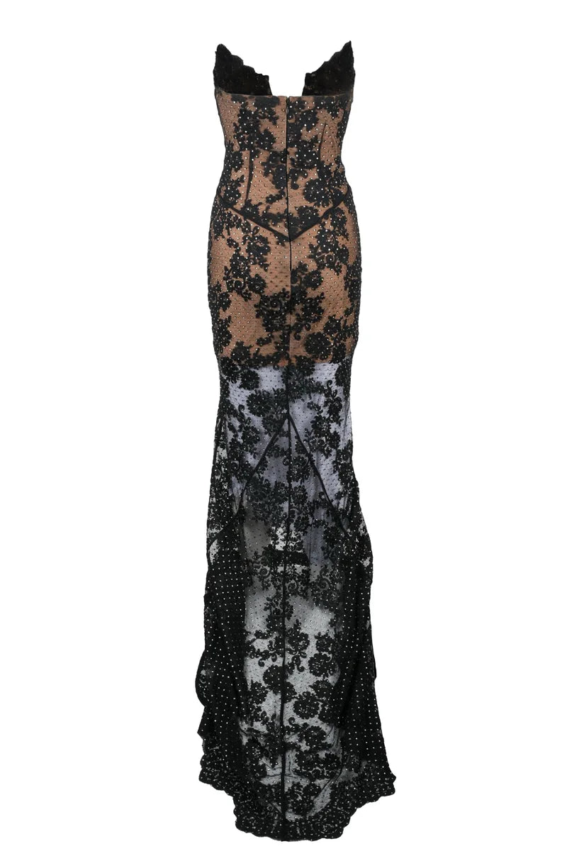 Long Mermaid Sequin Dress - Black