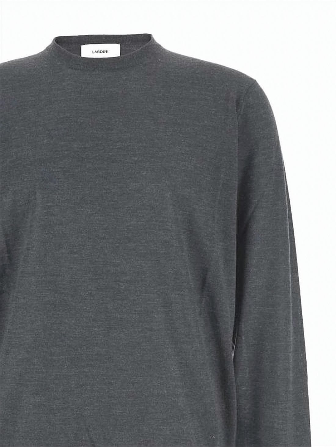 Classic Crew Neck Grey Wool Sweater