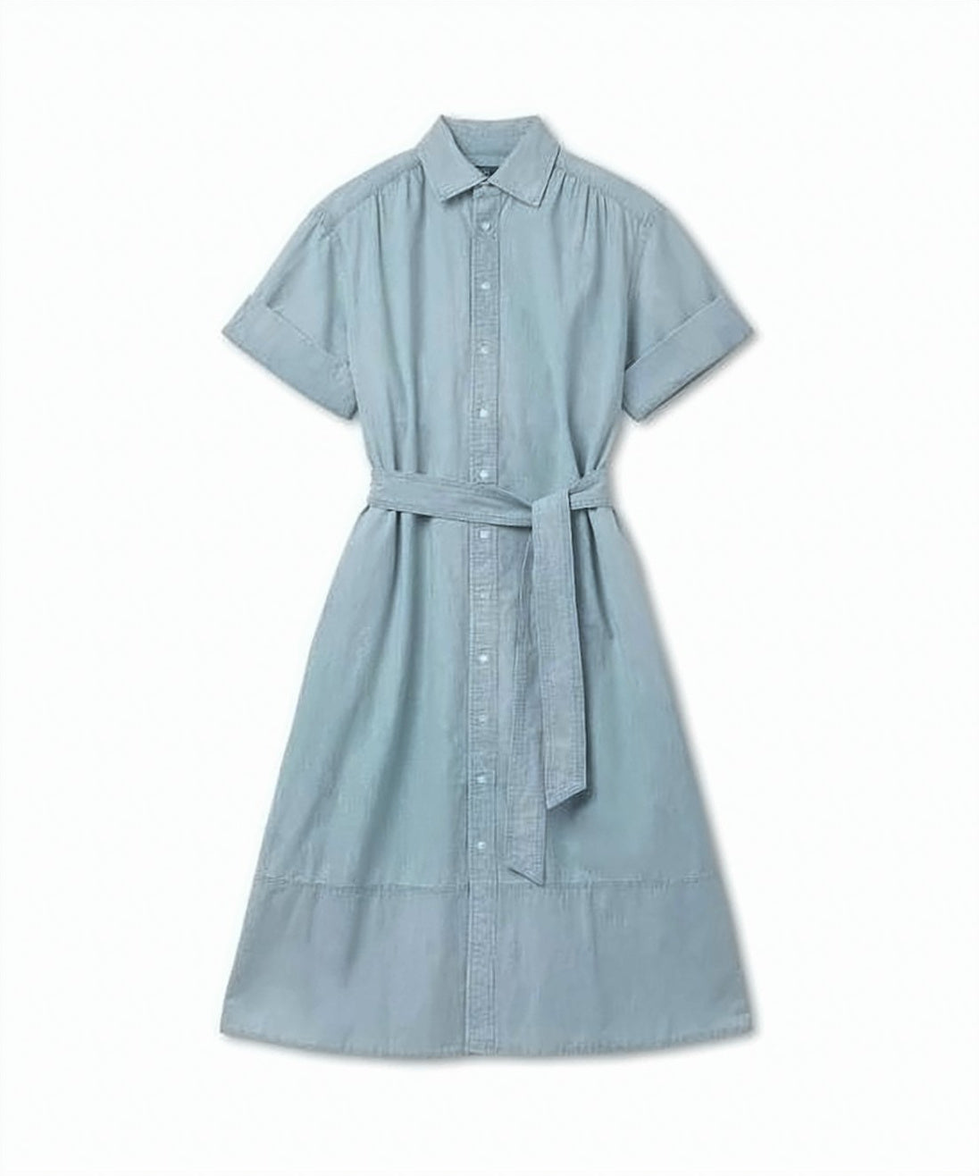 Button-Down Midi Dress with Classic Collar