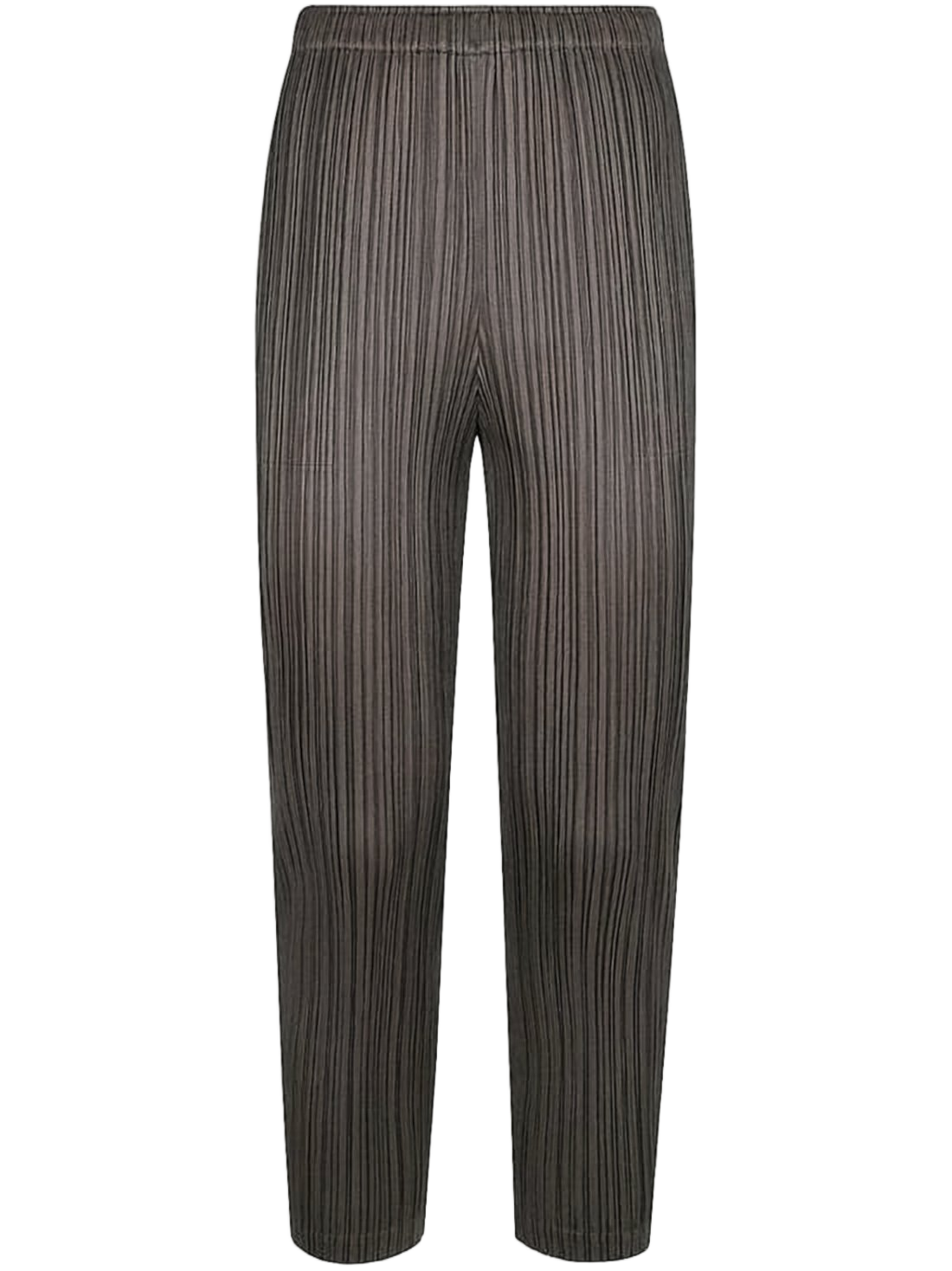 Pleated Design Cropped Suit Pants with Elastic Waistband