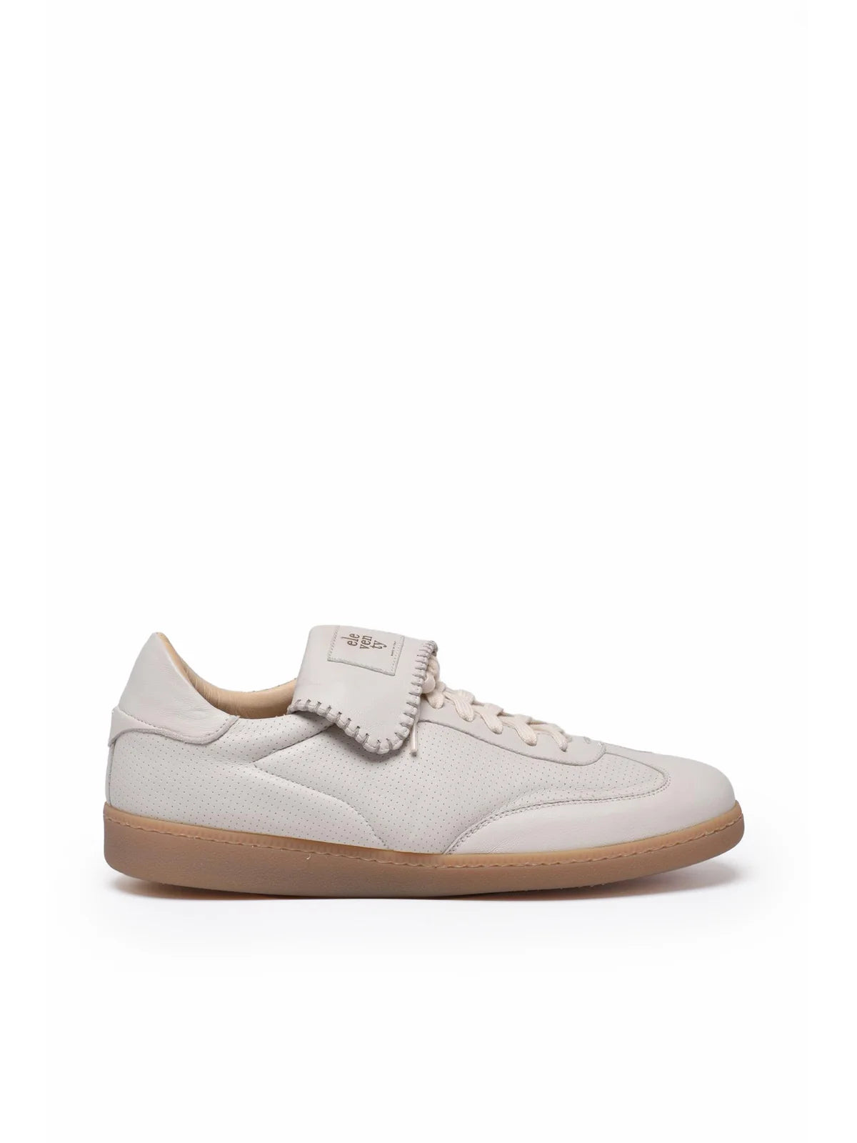 White Leather Rubber Sneakers