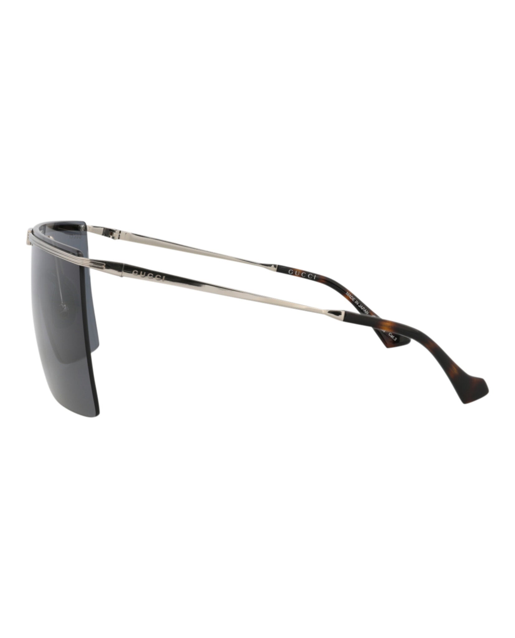 Shield-Frame Metal Sunglasses