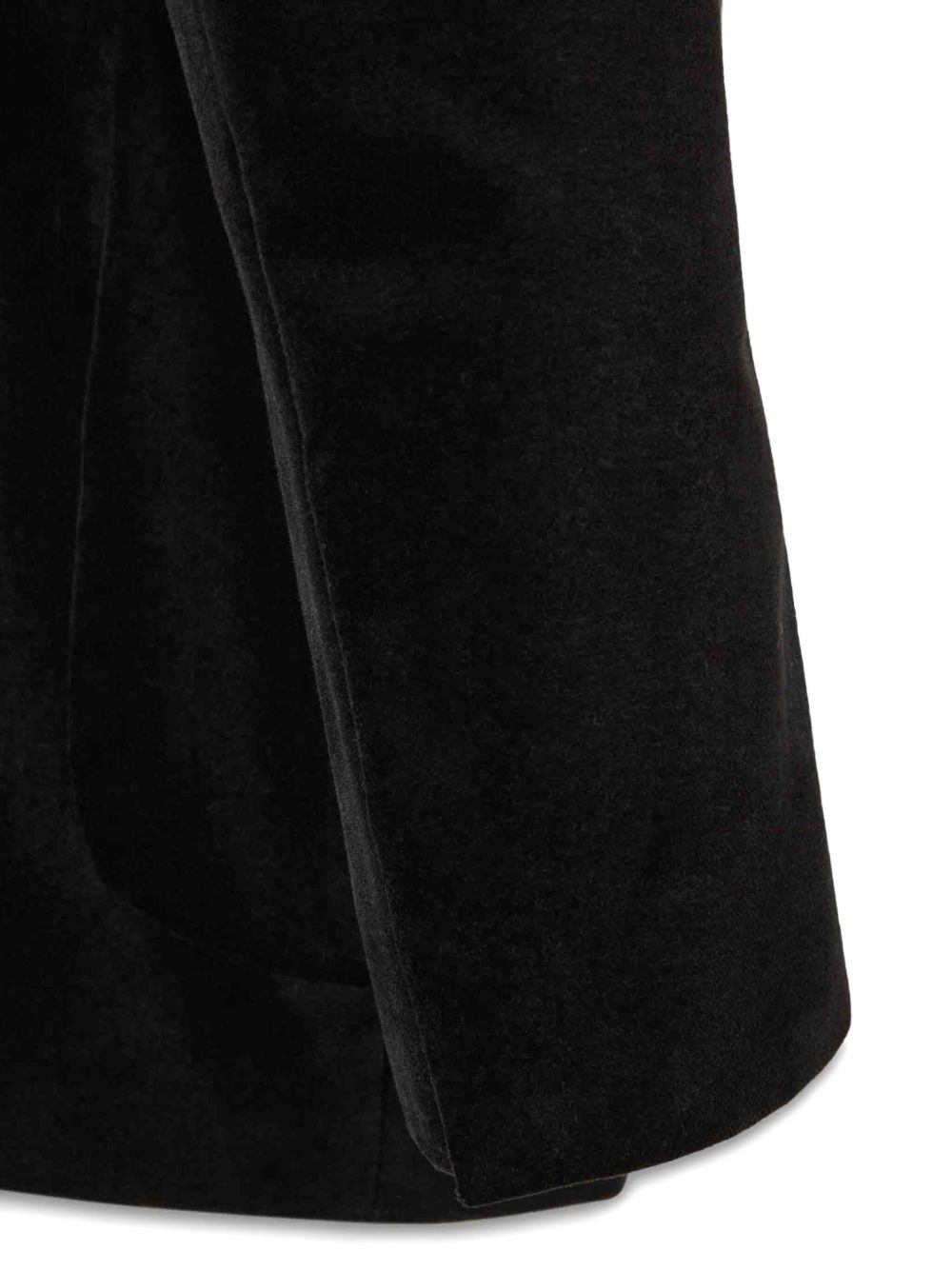Double-Breasted Black Jacket With Satin Piping And Covered Buttons