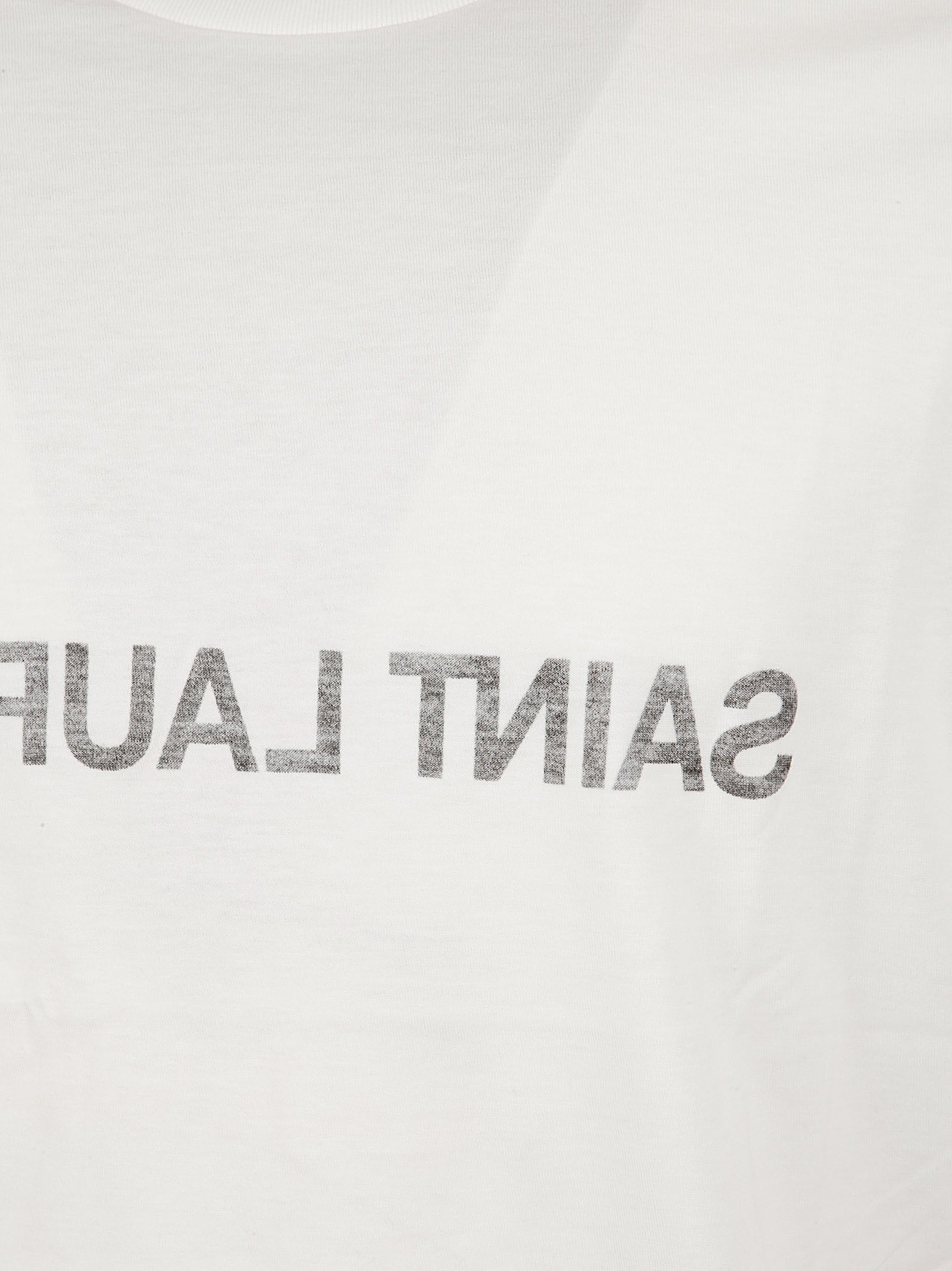 Ivory Cotton Jersey T-Shirt With Raw-Edge Detail